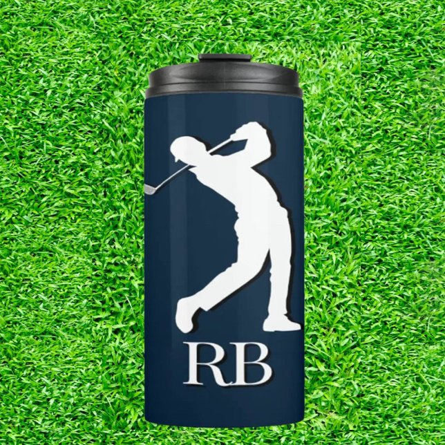 Navy Blue  Golfer's Birthday Thermal Tumbler (Tee-rrific Treasures for the Swinging Dad!)