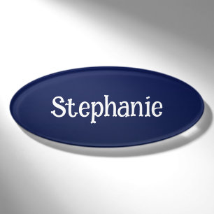 Navy Blue Gradient Deep Blue Name Tag