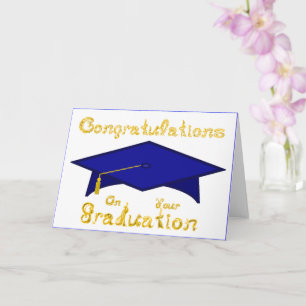Navy Blue Graduation Cap Printable Party Hat or  Card