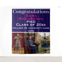 Navy Blue Graduation Celebration Photo Tapestry