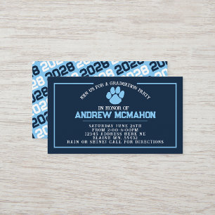 Navy & Blue Graduation Mini Insert / Friend Invite