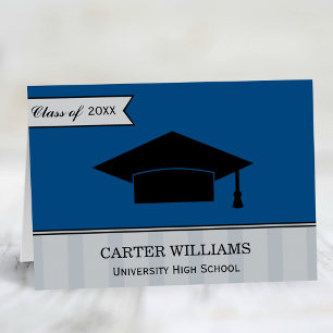 Navy Blue Graduation Thank You Card