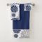 Navy Blue Gray Flower Graphic Pattern