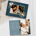 Navy Blue Greenery Vintage Christmas Two Picture Foil Holiday Card<br><div class="desc">Welcome to our enchanting Navy Blue Greenery Vintage Christmas Two Picture Foil Holiday Card design, where vintage charm meets modern elegance. This design features intricate watercolor greenery and subtly elegant calligraphy with simple typography, capturing the essence of traditional cosiness and rustic cottage core. With a touch of retro flair and...</div>