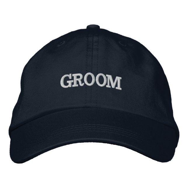 Navy Blue Groom Adjustable Hat (Front)
