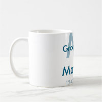 Navy blue groomsman name letter date masculine per