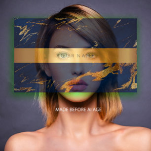 Navy Blue Grungy Gold Marble Vip Business Card2 Business Card