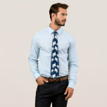 Navy Blue Halloween Ghosts Tie<br><div class="desc">Flying ghosts novelty Halloween tie.  Navy blue necktie with allover white ghosts pattern.</div>