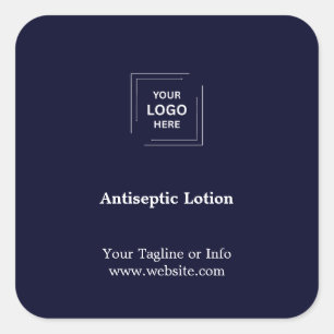 Navy Blue Hand Sanitizer Safety Business Design Square Sticker