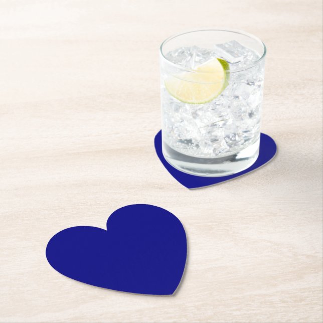Navy Blue Heart Paper Coaster (Insitu)