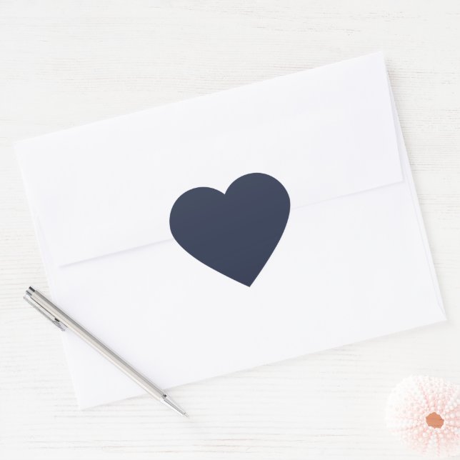 Navy Blue Heart Sticker (Envelope)