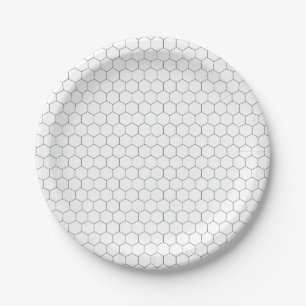 Navy Blue Honeycomb Paper Plate