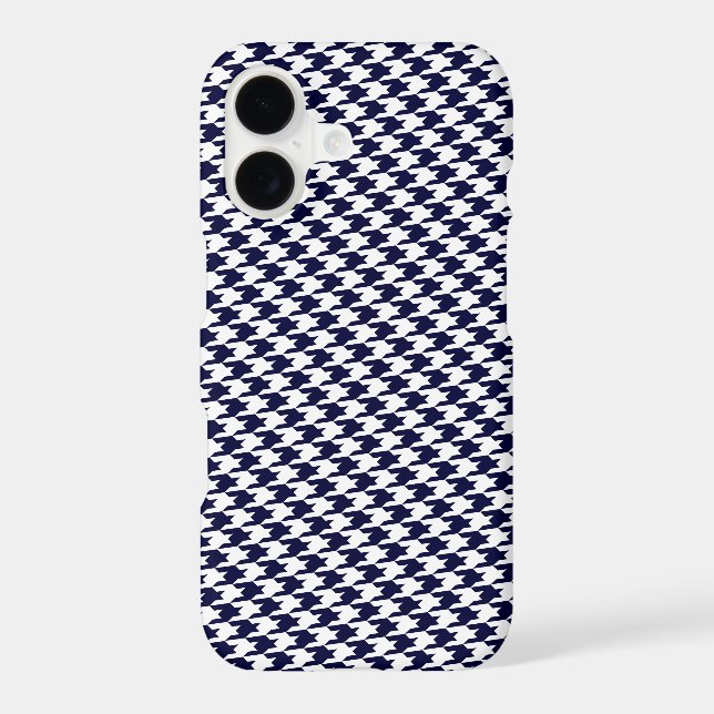 Navy Blue Houndstooth Pattern iPhone 7 Case (Back)