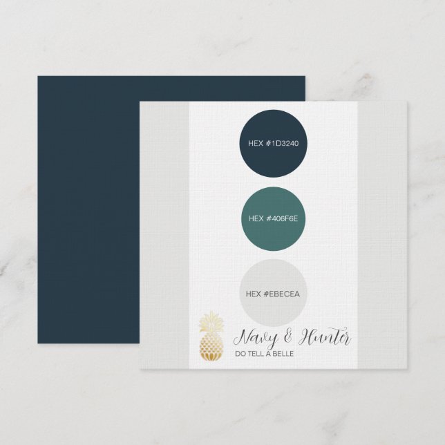 Navy Blue & Hunter Green Colour Palette Card (Front/Back)