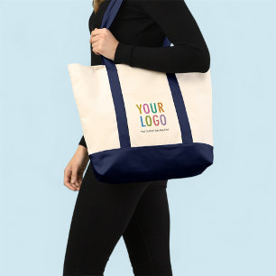 Navy Blue Impulse Custom Tote Bag with Logo Large