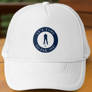 Navy Blue Its Time to Par Tee Humourous Golf  Trucker Hat