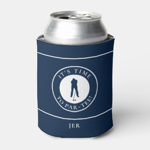 Navy Blue Its Time to Par Tee Personalised Golfer Can Cooler