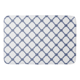 Navy Blue Knots Nautical  Bath Mat