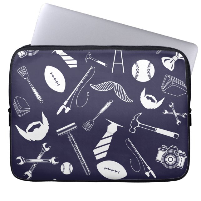 Navy Blue  Laptop Sleeve (Front)