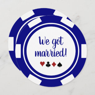 Navy Blue Las Vegas Wedding Elopement Announcement