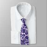 Navy-Blue & Lavender Floral Damasks Tie<br><div class="desc">Elegant,  dark navy-blue floral damasks on a lavender changeable background colour.</div>