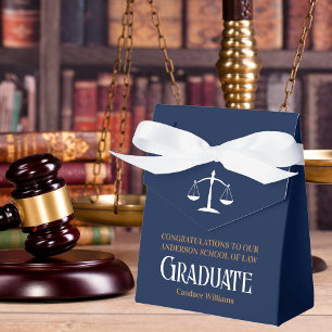 Navy Blue Law School Custom Graduation Party Favour Box