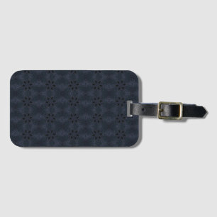 Navy blue leather luggage tag