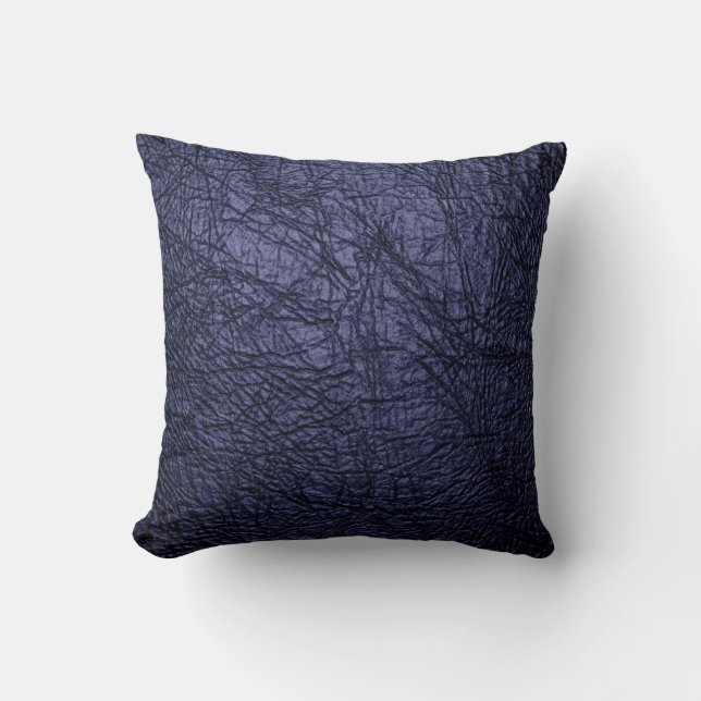 navy blue leather texture pillow (Front)