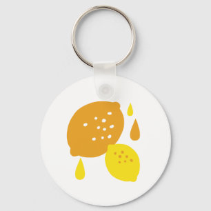  Navy Blue Lemon Art – Refreshing Citrus Design Key Ring