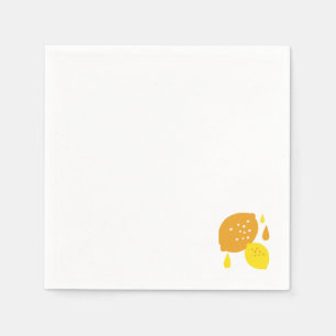  Navy Blue Lemon Art – Refreshing Citrus Design Napkin