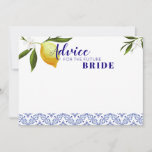 Navy Blue & Lemons Advice for the future Bride<br><div class="desc">Navy Blue & Lemons Advice for the future Bride</div>