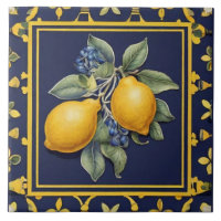 Navy Blue Lemons & Black Olives Mediterranean