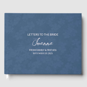 Navy Blue Letters to the Bride Keepsake Notebook Guest Book