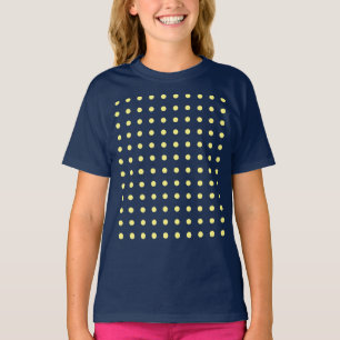 Navy Blue Light Yellow Polka Dots Trendy  T-Shirt