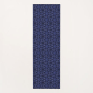 Navy blue lightning star geometric pattern yoga mat