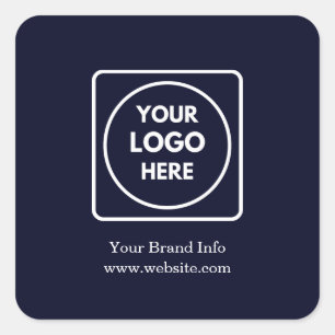 Navy Blue Logo Corporate Professional Branding Square Sticker