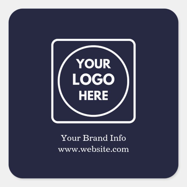 Navy Blue Logo | Corporate Professional Branding Square Sticker (Front)