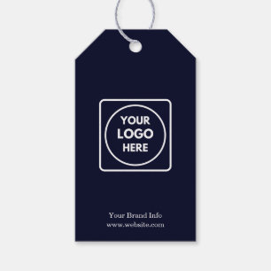 Navy Blue Logo Custom Professional Branded Gift Tags