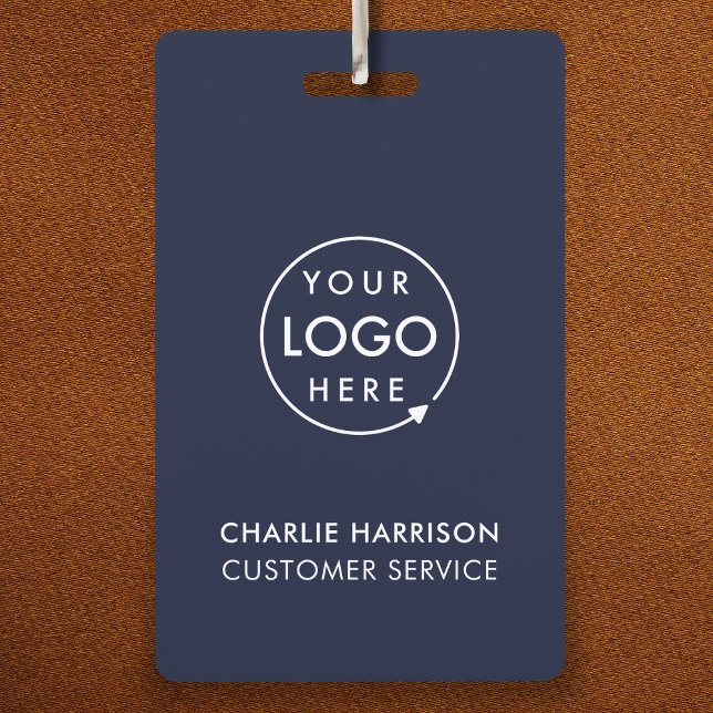 Navy Blue Logo ID | Modern Business Employee Staff ID Badge (Creator Uploaded)