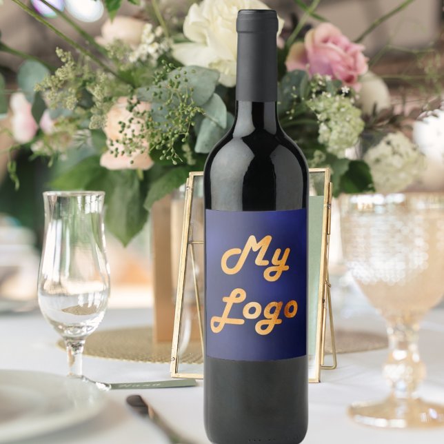 Navy blue logo image business wine label (Creator Uploaded)