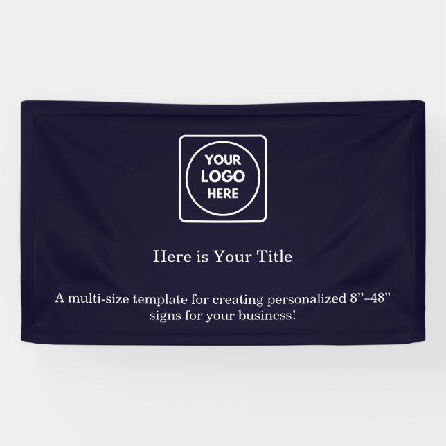 Navy Blue Logo | Professional Custom Branding Banner (Horizontal)