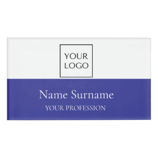 Navy Blue Logo Promotional  Name Tag