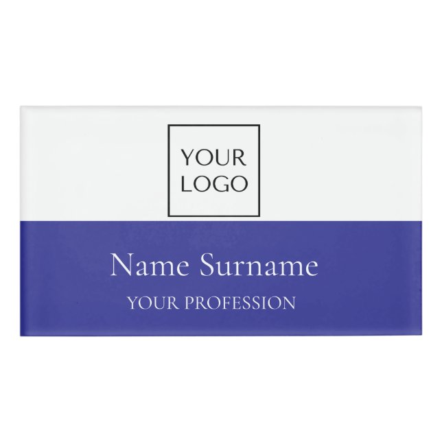 Navy Blue Logo Promotional  Name Tag (Front)