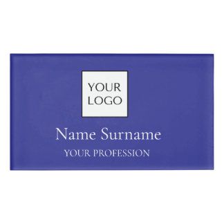 Navy Blue Logo Promotional  Name Tag