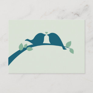 Navy Blue Love Birds Wedding RSVP