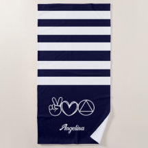 Navy Blue Love Peace Serenity Recovery Custom