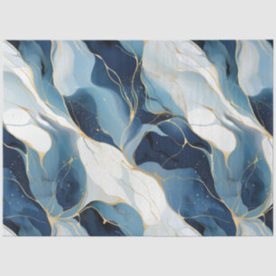 Navy Blue Marble Decoupage Tissue Paper