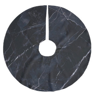 Navy blue marble: stone texture. brushed polyester tree skirt