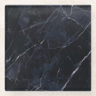 Navy blue marble: stone texture. glass coaster