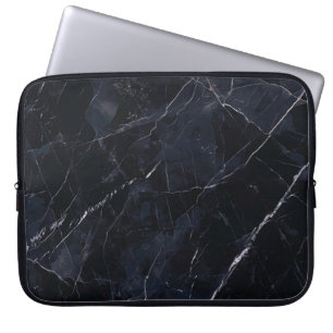 Navy blue marble: stone texture. laptop sleeve